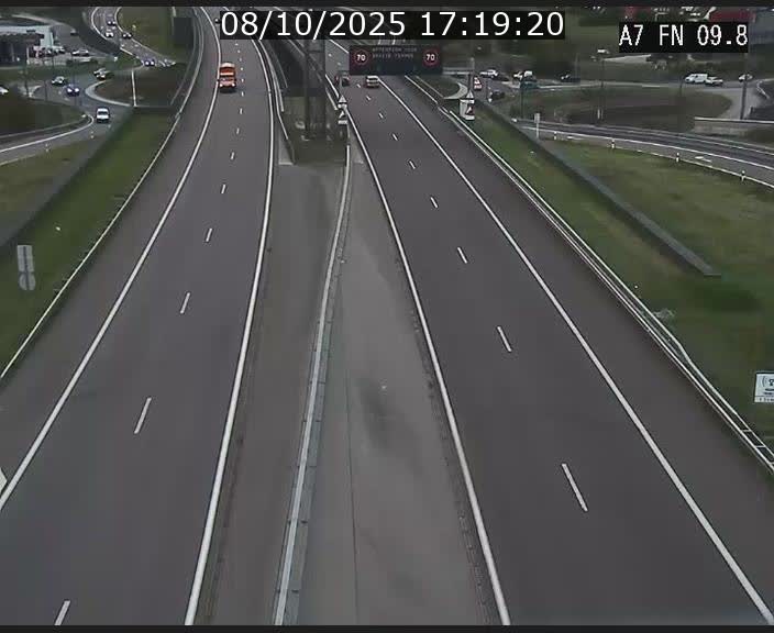 Caméra trafic Luxembourg - A7, Tunnel Gousselerbierg, sortie sud, direction rond-point Lorentzweiler (BK 9.9)