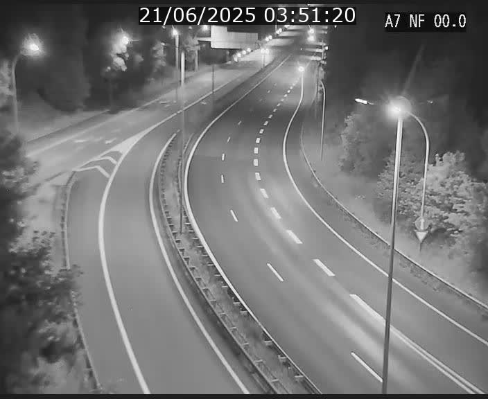 Caméra autoroute Luxembourg A7 - Echangeur A1/A7 Grünewald direction Tunnel Stafelter