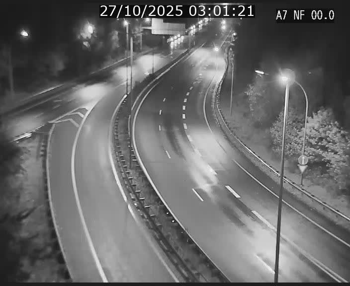 Caméra autoroute Luxembourg A7 - Echangeur A1/A7 Grünewald direction Tunnel Stafelter