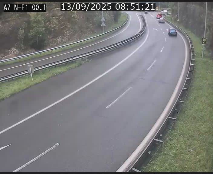 Webcam autoroute Luxembourg A7 située dans la sortie 1 Waldhof, vers la N11, avant le Tunnel Stafelter