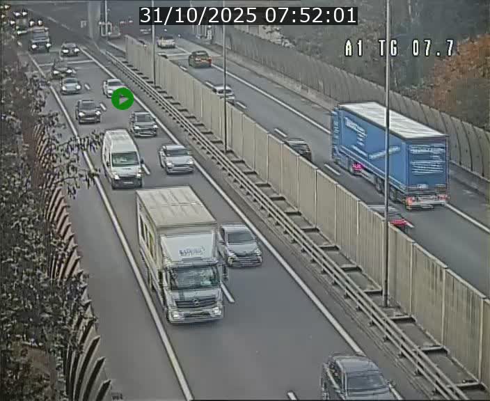 Traffic live webcam Luxembourg Kirchberg - A1 direction Luxembourg-ville - BK 7.7