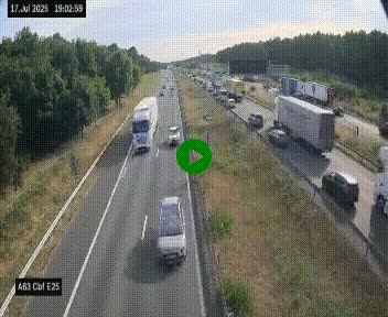 Webcam autoroute A63 en périphérie de Bordeaux au sud-est de la ville, en provenance du bassin d'Arcachon. Vue orientée vers Bordeaux