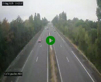 Webcam routière à la fin de la N10, en périphérique ouest d'Angouleme, proche de la jonction avec l'A10