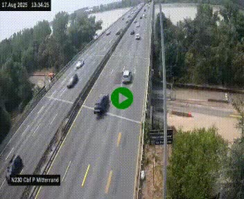 Webcam sur le périphérique de Bordeaux à l'est de la ville. Caméra située sur le Pont Mitterand sur la N230