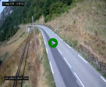Webcam dans les Pyrénées Atlantique au niveau du col d'Urdos et du fort du Pourtalet sur la N134, en direction du Col et du tunnel du Somport, à 765 mètres d'altitude