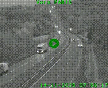 Caméra routière sur l'autoroute A20 à Bessines-sur-Gartempe. Vue orientée vers Paris