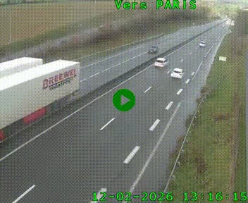 Caméra routière sur l'autoroute A20 à Saint-Hilaire-Bonneval, au sud de Limoges. Vue orientée vers Paris
