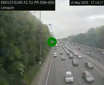 Webcam autoroute A1 à hauteur de Lesquin. Vue orientée vers Lille
