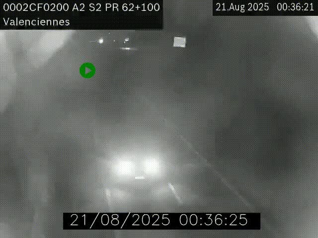 Webcam autoroute A2 à Valenciennes. Vue orientée vers Maubeuge et Mons (Belgique)