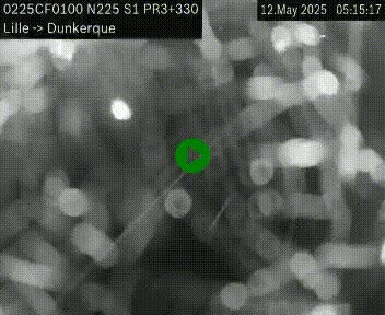 Webcam autoroute A25 (N225) à hauteur de Bergues (Bierne). Vue orientée vers Dunkerque.