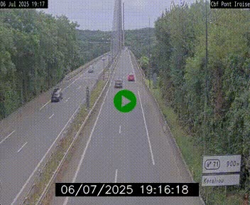 Webcam sur la N165 après le Pont de l'Iroise, à l'entrée de Brest