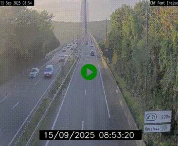 Webcam sur la N165 après le Pont de l'Iroise, à l'entrée de Brest