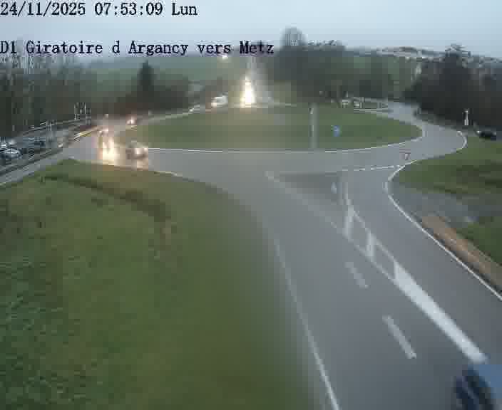 Webcam installée le long de D1 (France) à Argancy, pointée vers Metz, utile pour suivre précisément les conditions de trafic.