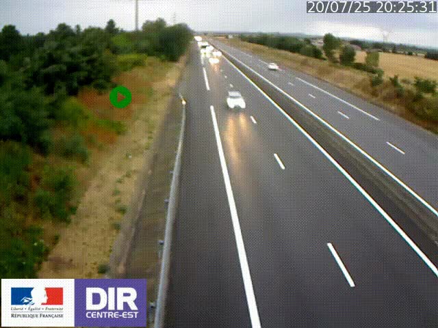 Webcam sur le contournement de Valence, sur la Nationale 7, à la jonction avec la N532, caméra orientée vers Grenoble