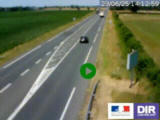 Webcam routière sur la RN7 à hauteur de Toulon-sur-Allier, entre Moulins et Vichy