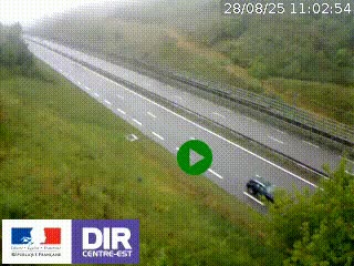 Webcam au niveau du col de Bois Clair à hauteur de Cluny sur la N79. Vue orientée vers Mâcon