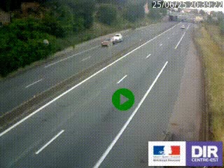 Caméra autoroutière sur l'A47 à hauteur de Givors, a proximité de Lyon. La webcam est orientée vers Lyon