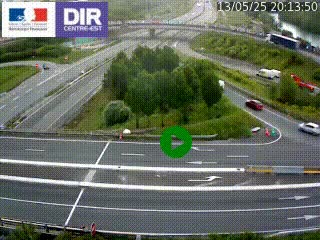 Webcam traffic à Grenoble-sud sur l'autoroute A480. Vue orientée vers l'entrée et la sortie de Grenoble