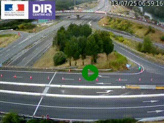 Webcam traffic à Grenoble-sud sur l'autoroute A480. Vue orientée vers l'entrée et la sortie de Grenoble
