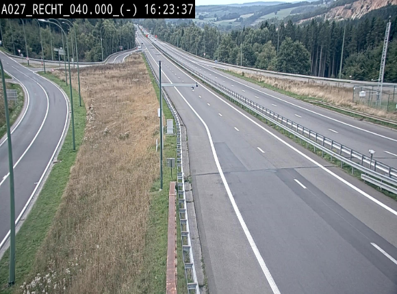 Webcam A27/E42 à hauteur de la sortie 13 Recht à proximité de Malmedy. Vue orientée vers Malmedy et Liège