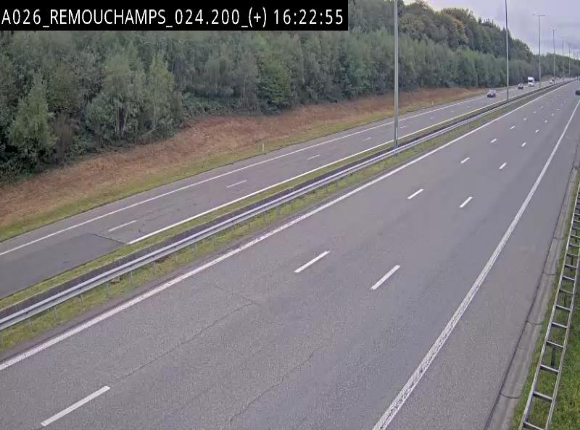 Webcam à hauteur de Spa entre la sortie Remouchamps et la sortie Stavelot. Vue orientée vers les Ardennes
