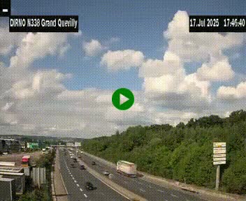 Webcam routière sur N338 à hauteur de Grand-Quevilly en périphérie de Rouen. Vue orientée vers Rouen