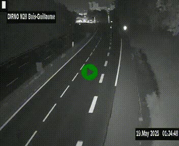 Webcam routière à hauteur de Bois-Guillaume en périphérie de Rouen. Vue orientée vers Rouen