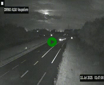 Webcam autoroute A150 à hauteur de La Vaupalière en périphérie de Rouen. Vue orientée vers Rouen