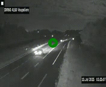 Webcam autoroute A150 à hauteur de La Vaupalière en périphérie de Rouen. Vue orientée vers Rouen