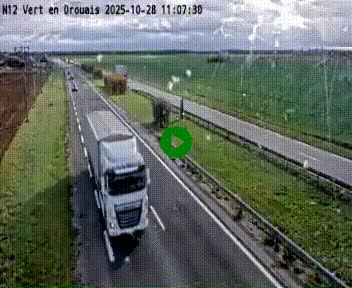Webcam à hauteur de Vert-en-Drouais sur la N12, en périphérie de Dreux. Vue orientée vers Alençon