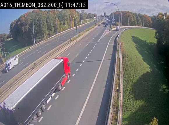 Caméra trafic Belgique - Thiméon - E42, jonction avec A54 (E420) direction La Louvière/Charleroi - BK 82.82