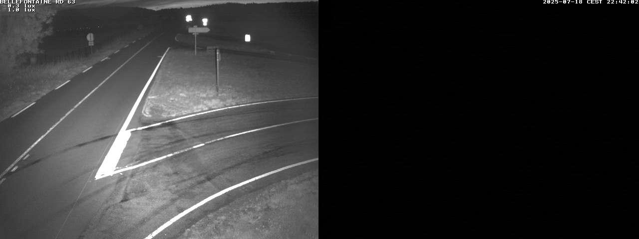 Webcam à Bellefontaine dans les Vosges à 552 mètres d'altitude sur la D63, à la jonction avec la D20A
