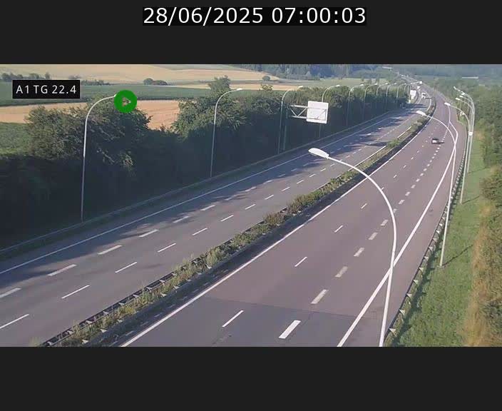 Traffic live webcam Luxembourg Flaxweiler - A1 direction Luxembourg - BK 22.4