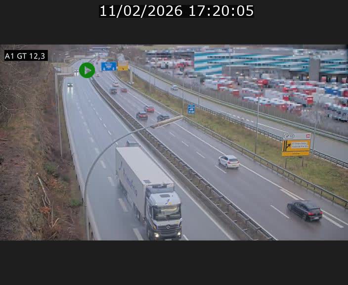 Traffic live webcam Luxembourg Senningerberg - A1 direction Allemagne - BK 12.3