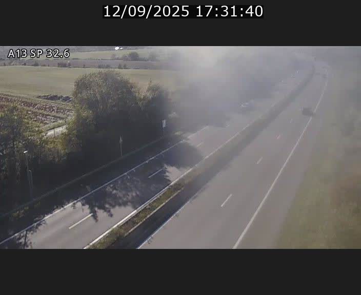 Webcam info trafic A13 à hauteur de Mondorf-les-bains. Vue orientée vers Altwies