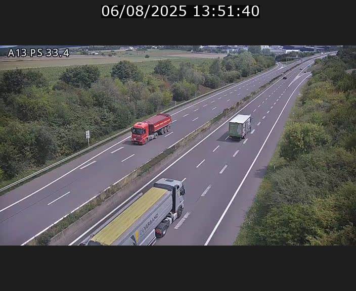 Webcam trafic sur A13 à hauteur de Mondorf-les-Bains en direction d'Altwies