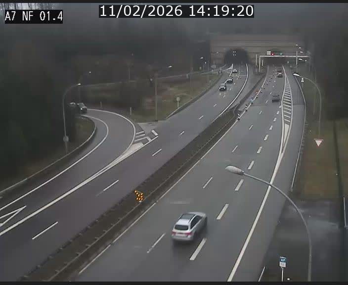 Caméra autoroute Luxembourg A7 - Echangeur Waldhaff - direction Tunnel Stafelter