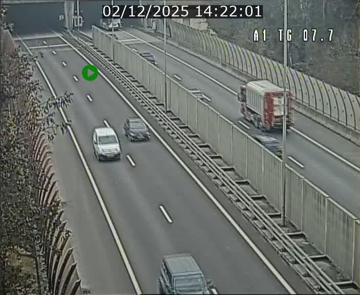 Traffic live webcam Luxembourg Kirchberg - A1 direction Luxembourg-ville - BK 7.7