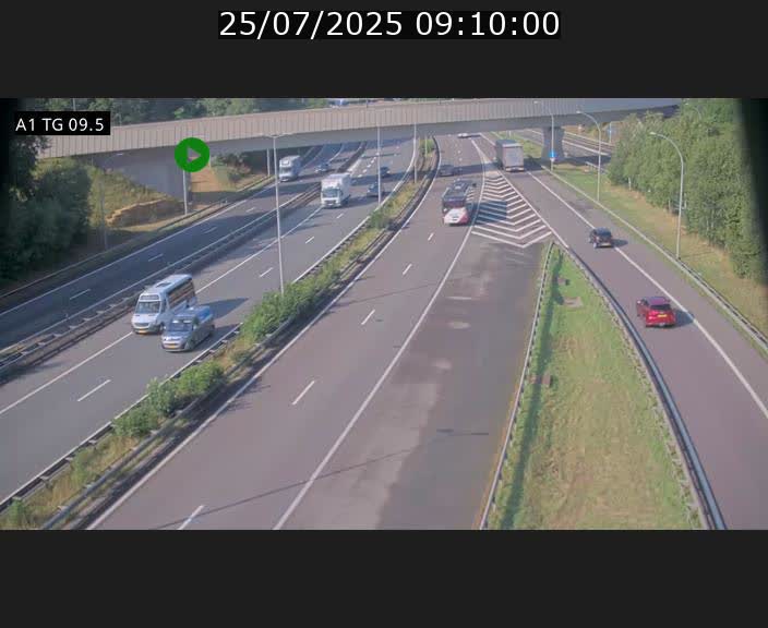 Traffic live webcam Luxembourg Jonction Grünewald - A1 direction Luxembourg-ville - BK 9.5