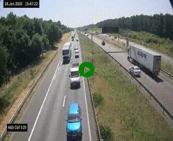 Webcam autoroute A63 en périphérie de Bordeaux au sud-est de la ville, en provenance du bassin d'Arcachon. Vue orientée vers Bordeaux