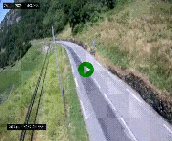 Webcam dans les Pyrénées Atlantique au niveau du col d'Urdos et du fort du Pourtalet sur la N134, en direction du Col et du tunnel du Somport, à 765 mètres d'altitude
