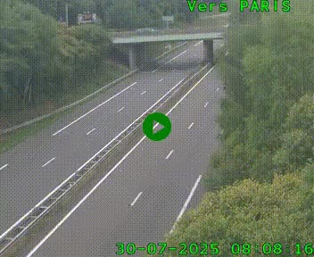 Caméra routière sur l'autoroute A20 au nord de Limoges, à la jonction avec la N520. Vue orientée vers Paris