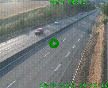 Caméra routière sur l'autoroute A20 à Saint-Hilaire-Bonneval, au sud de Limoges. Vue orientée vers Paris