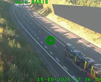 Caméra routière sur l'autoroute A20 à Saint-Pardoux-l'Ortigier, à la jonction avec l'A89. Vue orientée vers Paris
