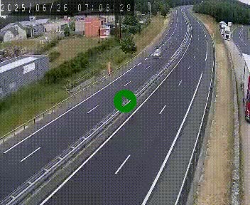 Caméra autoroute A75 à hauteur du col du rocher blanc en direction de Montpellier