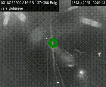 Webcam à la frontière franco-belge au niveau de Bray-Dunes/De-Panne sur l'autoroute A16. Vue orientée vers la Belgique