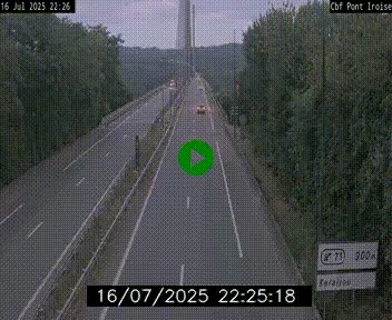 Webcam sur la N165 après le Pont de l'Iroise, à l'entrée de Brest