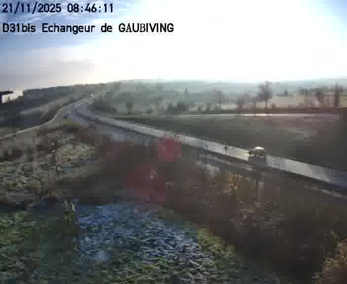 Dispositif d’observation sur D31bis (France) à Gaubiving, en direction de Sarreguemines, offrant une visualisation fiable des conditions de circulation.