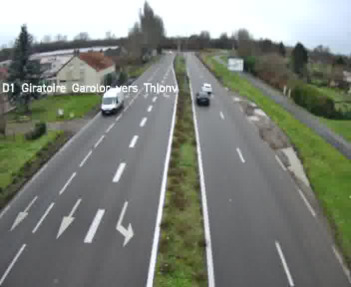 Webcam de surveillance sur D1 (France) à Ennery, cadrée vers Thionville, proposant une information routière utile aux déplacements quotidiens.