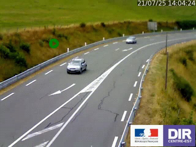 Webcam sur le col Pin Bouchain, vue orientée vers Roanne, en provenance de Lyon sur la nationale 7 (N7)